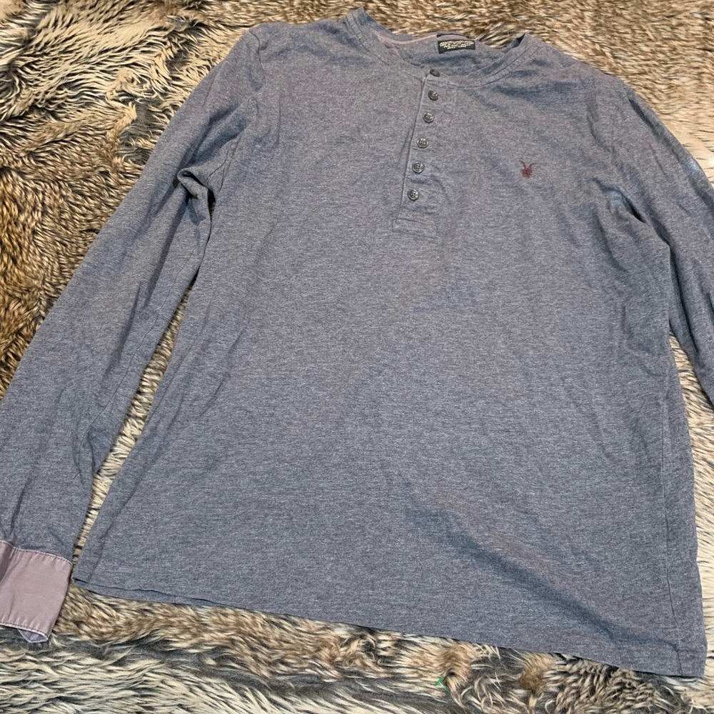 ALL SAINTS SPITALFIELDS Bramford henley RAM SKULL Size XXL